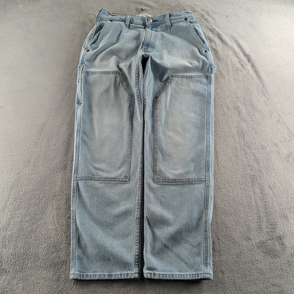 Hollister‎ Jeans 31x32 Blue Light Wash Loose Baggy Straight Carpenter Y2K Style